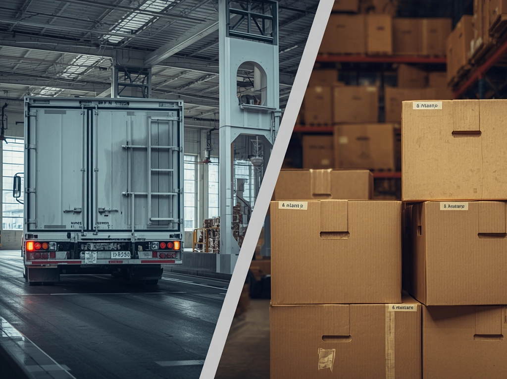 Standard delivery truck and parcel warehouse